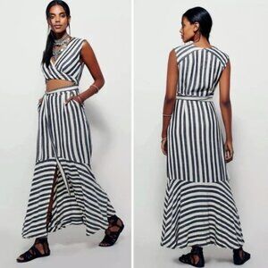 FREE PEOPLE La Babe Stripe Midi Dress